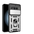 thumbnail image 1 of JTCASES for Google Pixel 8 Pro Case with Sliding Lens Window Magnetic Car Mount Rotating Kickstand Hybird 3-layer Non-slipping Military-grade Protection Shell, Silver, 1 of 8