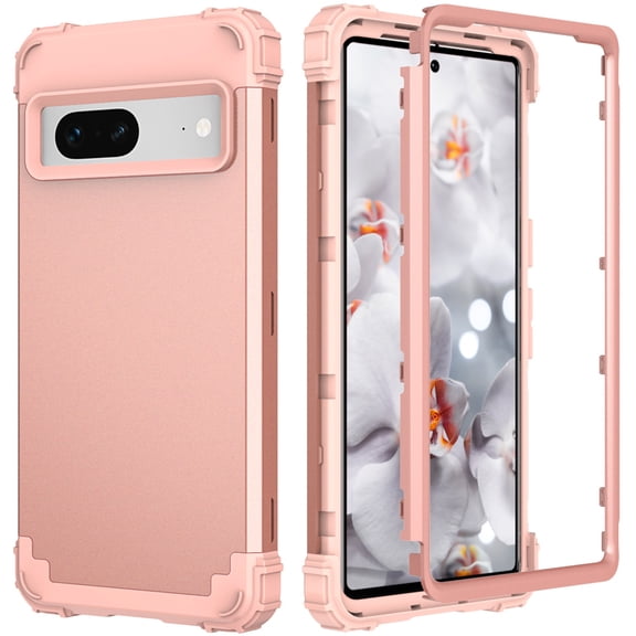 JTCASES for Google Pixel 8A Case, Drop Resistant Corners, Wireless Charging, Heavy Duty Shockproof Hybrid Hard PC Bumper, Camera Protection, Skin-feel Anti-scratch Tough Cover, Rosegold