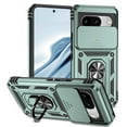 thumbnail image 1 of JTCASES for Google Pixel 8A Case, Heavy Duty Protection Magnetic Car Mount Rotating Stand [Slide Camera Window] Rugged Shockproof Anti-fall Shell for Google Pixel 8A, Darkgreen, 1 of 8
