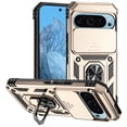 thumbnail image 1 of JTCASES for Google Pixel 9 Case, Heavy Duty Protection Magnetic Car Mount Rotating Stand [Slide Camera Window] Rugged Shockproof Anti-fall Shell for Google Pixel 9, Gold, 1 of 9
