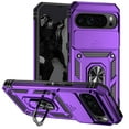thumbnail image 1 of JTCASES for Google Pixel 9 Pro Case, Heavy Duty Protection Magnetic Car Mount Rotating Stand [Slide Camera Window] Rugged Shockproof Anti-fall Shell for Google Pixel 9 Pro, Purple, 1 of 10