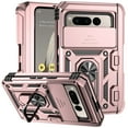thumbnail image 1 of JTCASES for Google Pixel Fold Case, Heavy Duty Protection Magnetic Car Mount Rotating Stand [Slide Camera Window] Rugged Shockproof Anti-fall Shell for Google Pixel Fold, Rosegold, 1 of 9