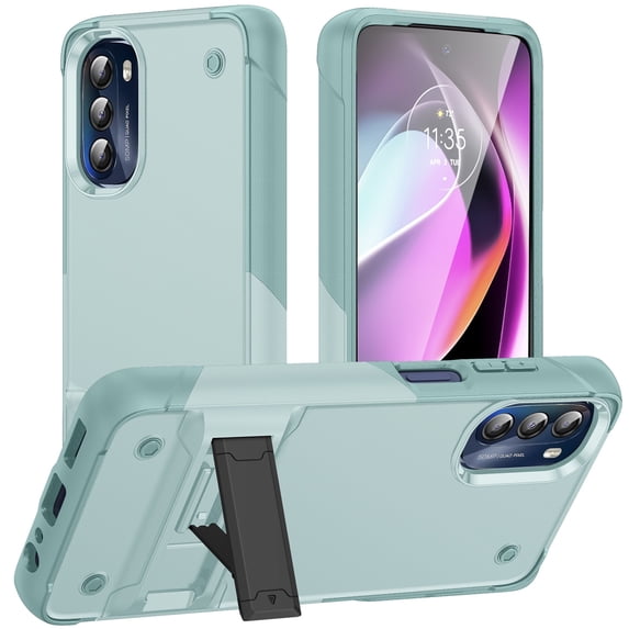 JTCASES for Motorola Moto G (2023) Case, Foldable Kickstand Heavy Duty Protective Rugged Hybird Anti-slip Shockproof/Drop Resistant PC TPU Shell for Motorola Moto G (2023), Green