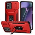 thumbnail image 1 of JTCASES for Motorola Moto G Stylus 5G 2023 Case, Slide Window + Adjustable Ring Kickstand + Magnetic Car Mount Drop Protection Anti-slip Shockproof Bumper Rugged Shell, Red, 1 of 8
