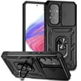 thumbnail image 1 of JTCASES for Samsung Galaxy A05S Case, Heavy Duty Protection Magnetic Car Mount Rotating Stand [Slide Camera Window] Rugged Shockproof Anti-fall Shell for Samsung A05S, Black, 1 of 9