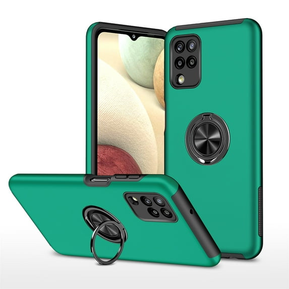 JTCASES for Samsung Galaxy A12 5G Case, Car Mount Bracket 2-layer Hybird Shockproof PC TPU Anti-fall Slim Fit Lightweight Magnetic Cover for Samsung Galaxy A12 5G(6.5" 2020) - Darkgreen