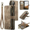 thumbnail image 1 of JTCASES for Samsung Galaxy A13 5G Wallet Case with Zipper Purse Card Holders Flip Stand Wrist Strap Magnetic Closure PU Leather Anti-scratch Support Wireless Charging Drop Resistant Shell, Brown, 1 of 10