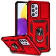thumbnail image 1 of JTCASES for Samsung Galaxy A13 Case, Heavy Duty Protection Magnetic Car Mount Rotating Stand [Slide Camera Window] Rugged Shockproof Anti-fall Shell for Samsung A13, Red, 1 of 9