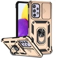 thumbnail image 1 of JTCASES for Samsung Galaxy A13 Case, Heavy Duty Protection Magnetic Car Mount Rotating Stand [Slide Camera Window] Rugged Shockproof Anti-fall Shell for Samsung A13, Gold, 1 of 9