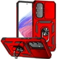 thumbnail image 1 of JTCASES for Samsung Galaxy A15 Case, Heavy Duty Protection Magnetic Car Mount Rotating Stand [Slide Camera Window] Rugged Shockproof Anti-fall Shell for Samsung A15, Red, 1 of 9