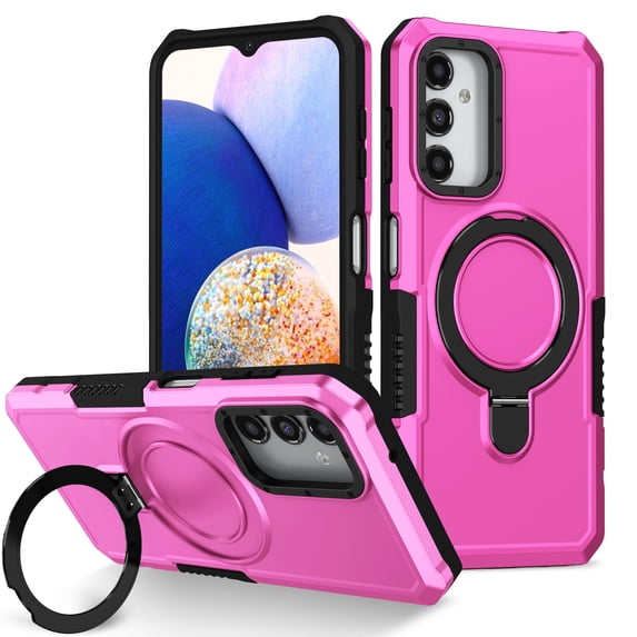 JTCASES for Samsung Galaxy A15 Case, Lens Protective Frame Foldable Rotating Bracket 2-layer Anti-fall Shockproof Anti-scratch Rugged Shell for Samsung Galaxy A15, Pink