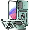 thumbnail image 1 of JTCASES for Samsung Galaxy A23 Case, Heavy Duty Protection Magnetic Car Mount Rotating Stand [Slide Camera Window] Rugged Shockproof Anti-fall Shell for Samsung A23, Darkgreen, 1 of 9