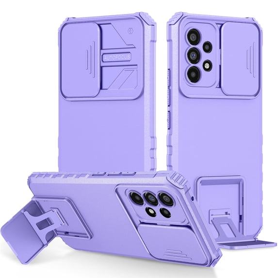 JTCASES for Samsung Galaxy A23 Case, Sliding Camera Cover & Foldable Kickstand Shockproof Corners Anti-fall Rugged Anti-slip PC TPU Heavy Duty Protective Hybitd Shell - Purple
