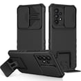 thumbnail image 1 of JTCASES for Samsung Galaxy A23 Case, Sliding Camera Cover & Foldable Kickstand Shockproof Corners Anti-fall Rugged Anti-slip PC TPU Heavy Duty Protective Hybitd Shell - Black, 1 of 12