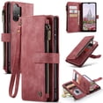 thumbnail image 1 of JTCASES for Samsung Galaxy A32 5G Wallet Case with Zipper Purse Card Holders Flip Stand Wrist Strap Magnetic Closure PU Leather Anti-scratch Support Wireless Charging Drop Resistant Shell, Red, 1 of 10