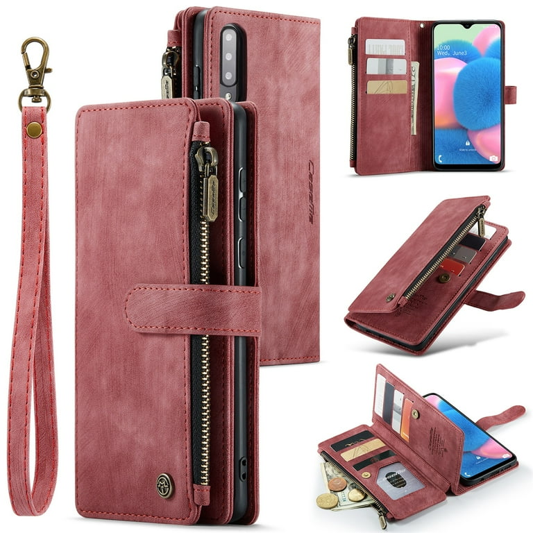 JTCASES for Samsung Galaxy A50 5G Wallet Case with Zipper Purse
