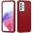thumbnail image 1 of JTCASES for Samsung Galaxy A53 5G Case, Shockproof Anti-drop PC Frame Anti-slip Strip Silicone Back Shell Rugged Anti-scratch for Samsung Galaxy A53 5G (6.5" 2021) - Red, 1 of 8