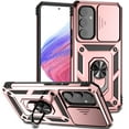 thumbnail image 1 of JTCASES for Samsung Galaxy A54 5G Case, Heavy Duty Protection Magnetic Car Mount Rotating Stand [Slide Camera Window] Rugged Shockproof Anti-fall Shell for Samsung A54 5G, Rosegold, 1 of 9