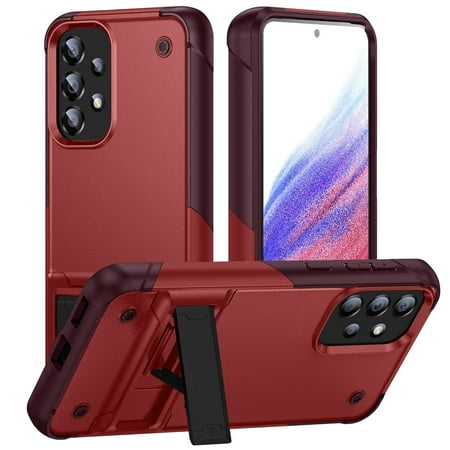 JTCASES for Samsung Galaxy A73 5G Case, Foldable Kickstand Heavy Duty Protective Rugged Hybird Anti-slip Shockproof/Drop Resistant PC TPU Shell for Samsung Galaxy A73 5G, Red