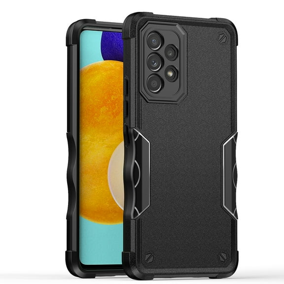 JTCASES for Samsung Galaxy A73 Case, Support Wireless Charging Non-slipping 2-Layer Shockproof Drop Resistant Lens Protection Heavy Duty Protective Slim Shell, Black