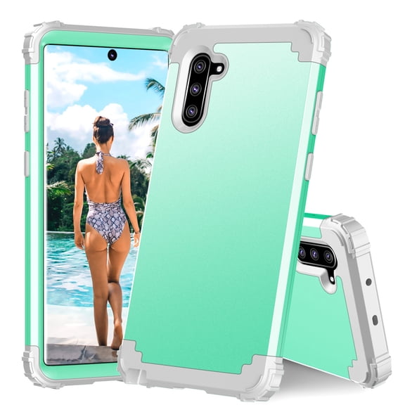 JTCASES for Samsung Galaxy Note 10 Case, Drop Resistant Corners, Wireless Charging, Heavy Duty Shockproof Hybrid Hard PC Bumper, Camera Protection, Skin-feel Anti-scratch Tough Cover, Green