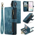 thumbnail image 1 of JTCASES for Samsung Galaxy Note 10 Plus Wallet Case with Zipper Purse Card Holders Flip Stand Wrist Strap Magnetic Closure PU Leather Anti-scratch Support Wireless Charging Drop Resistant Shell, Blue, 1 of 10