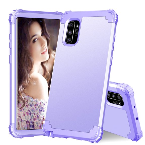 JTCASES for Samsung Galaxy Note 10 Pro Case, Drop Resistant Corners, Wireless Charging, Heavy Duty Shockproof Hybrid Hard PC Bumper, Camera Protection, Skin-feel Anti-scratch Tough Cover, Lightpurple