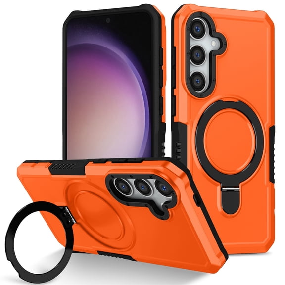 JTCASES for Samsung Galaxy Note 20 Case, Lens Protective Frame Foldable Rotating Bracket 2-layer Anti-fall Shockproof Anti-scratch Rugged Shell for Samsung Galaxy Note 20, Orange
