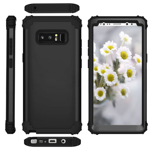 JTCASES for Samsung Galaxy Note 8 Case, Drop Resistant Corners, Wireless Charging, Heavy Duty Shockproof Hybrid Hard PC Bumper, Camera Protection, Skin-feel Anti-scratch Tough Cover, Black