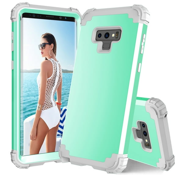 JTCASES for Samsung Galaxy Note 9 Case, Drop Resistant Corners, Wireless Charging, Heavy Duty Shockproof Hybrid Hard PC Bumper, Camera Protection, Skin-feel Anti-scratch Tough Cover, Green
