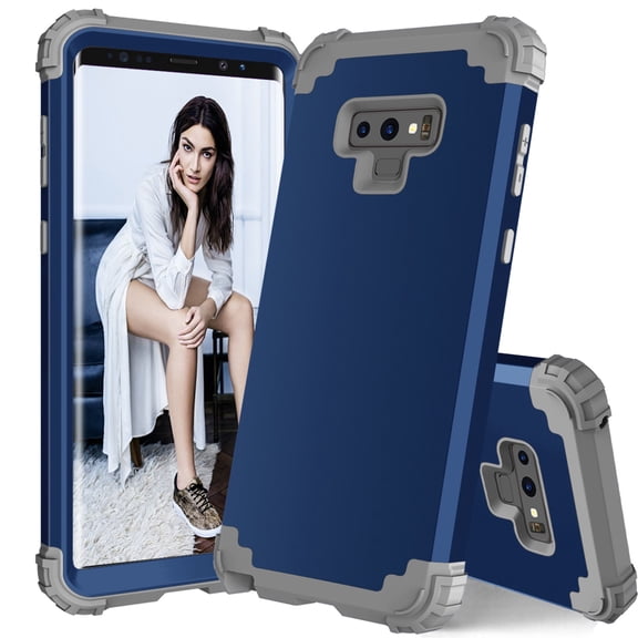 JTCASES for Samsung Galaxy Note 9 Case, Drop Resistant Corners, Wireless Charging, Heavy Duty Shockproof Hybrid Hard PC Bumper, Camera Protection, Skin-feel Anti-scratch Tough Cover, Darkblue