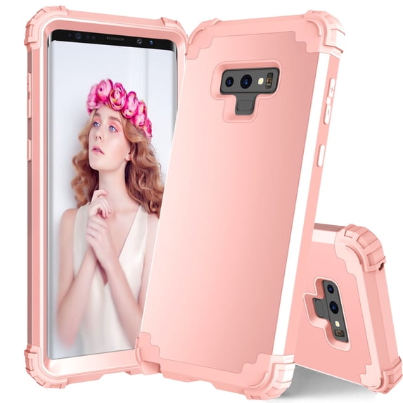 JTCASES for Samsung Galaxy Note 9 Case, Drop Resistant Corners, Wireless Charging, Heavy Duty Shockproof Hybrid Hard PC Bumper, Camera Protection, Skin-feel Anti-scratch Tough Cover, Rosegold
