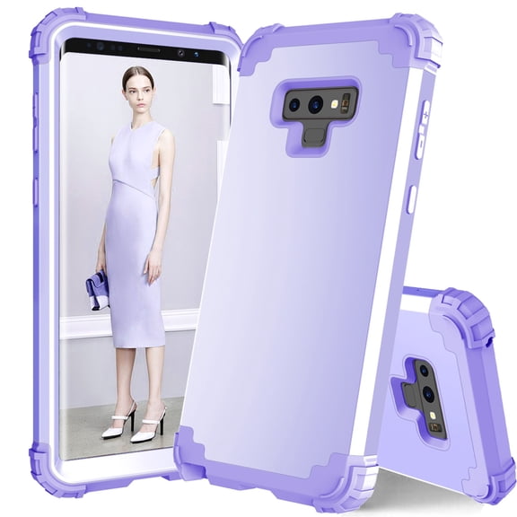 JTCASES for Samsung Galaxy Note 9 Case, Drop Resistant Corners, Wireless Charging, Heavy Duty Shockproof Hybrid Hard PC Bumper, Camera Protection, Skin-feel Anti-scratch Tough Cover, Lightpurple