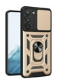 thumbnail image 1 of JTCASES for Samsung Galaxy S21 Case with Sliding Lens Window Magnetic Car Mount Rotating Kickstand Hybird 3-layer Non-slipping Military-grade Protection Shell, Gold, 1 of 9