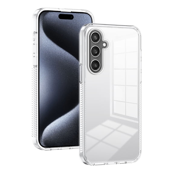 JTCASES for Samsung Galaxy S21 FE Case, Crystal-clear Transparent Backplane Anti-slip Plating Frame Military Grade Drop Resistant Shockproof for Samsung Galaxy S21 FE(6.4" 2022), Clear