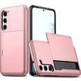 thumbnail image 1 of JTCASES for Samsung Galaxy S21 FE Case with Hidden Card Slot[Up to 2] Shockproof Silicone Bumper Rugged Cover Drop Resistant Slim Hybird for Samsung Galaxy S21 FE Anti-scratch, Rosegold, 1 of 10