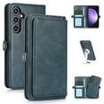 thumbnail image 1 of JTCASES for Samsung Galaxy S21 FE Wallet Case, Detachable Back Magnetic Closure 2-in-1 Shockproof Purse Cover with Card Slots, Faux PU Leather Flip Stand Wristlet Strap Shockproof Cover, Blue, 1 of 10