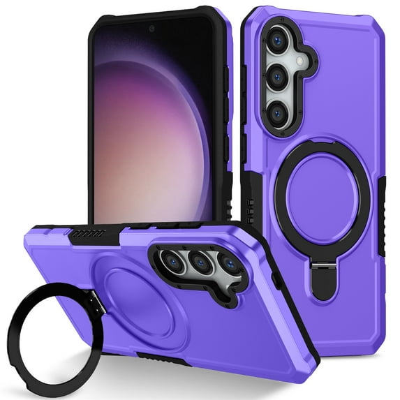 JTCASES for Samsung Galaxy S21 Plus Case, Lens Protective Frame Foldable Rotating Bracket 2-layer Anti-fall Shockproof Anti-scratch Rugged Shell for Samsung Galaxy S21 Plus, Purple