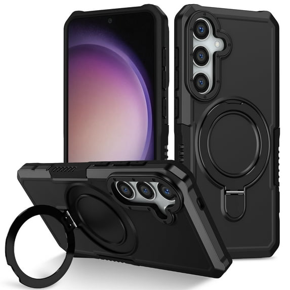 JTCASES for Samsung Galaxy S21 Plus Case, Lens Protective Frame Foldable Rotating Bracket 2-layer Anti-fall Shockproof Anti-scratch Rugged Shell for Samsung Galaxy S21 Plus, Black