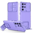 thumbnail image 1 of JTCASES for Samsung Galaxy S21 Ultra Case, Sliding Camera Cover & Foldable Kickstand Shockproof Corners Anti-fall Rugged Anti-slip PC TPU Heavy Duty Protective Hybitd Shell - Purple, 1 of 12