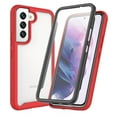 thumbnail image 1 of JTCASES for Samsung Galaxy S22 Case with Built-in Screen Protector, 2-Layer Shockproof Back Shell Rugged PC Soft Silicone Bumper Drop Resistant Transparent No-slip Cover, Red, 1 of 6