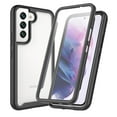 thumbnail image 1 of JTCASES for Samsung Galaxy S22 Case with Built-in Screen Protector, 2-Layer Shockproof Back Shell Rugged PC Soft Silicone Bumper Drop Resistant Transparent No-slip Cover, Black, 1 of 6