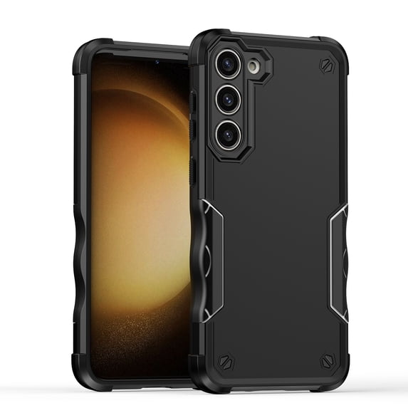 JTCASES for Samsung Galaxy S22 Case, Support Wireless Charging Non-slipping 2-Layer Shockproof Drop Resistant Lens Protection Heavy Duty Protective Slim Shell, Black