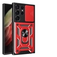 thumbnail image 1 of JTCASES for Samsung Galaxy S22 Ultra Case with Sliding Lens Window Magnetic Car Mount Rotating Kickstand Hybird 3-layer Non-slipping Military-grade Protection Shell, Red, 1 of 9