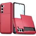 thumbnail image 1 of JTCASES for Samsung Galaxy S23 Case with Hidden Card Slot[Up to 2] Shockproof Silicone Bumper Rugged Cover Drop Resistant Slim Hybird for Samsung Galaxy S23 Anti-scratch, Red, 1 of 10