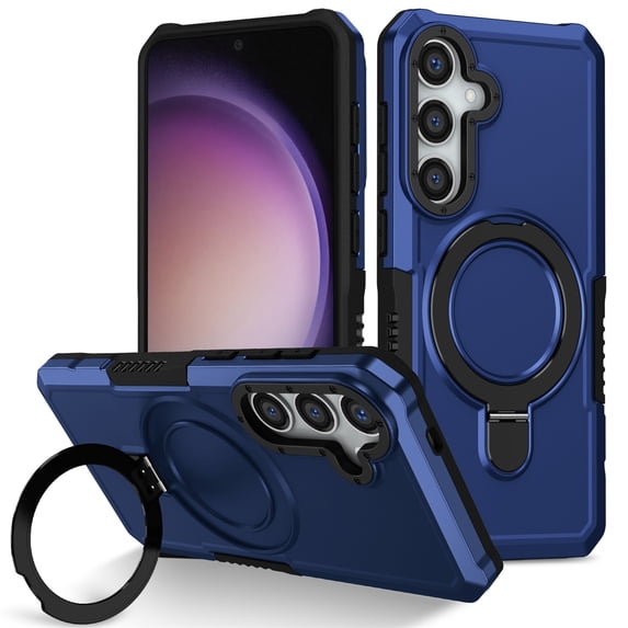 JTCASES for Samsung Galaxy S23 Case, Lens Protective Frame Foldable Rotating Bracket 2-layer Anti-fall Shockproof Anti-scratch Rugged Shell for Samsung Galaxy S23, Royalblue