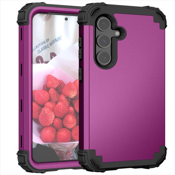 JTCASES for Samsung Galaxy S23 FE Case, Drop Resistant Corners, Wireless Charging, Heavy Duty Shockproof Hybrid Hard PC Bumper, Camera Protection, Skin-feel Anti-scratch Tough Cover, Purple