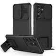 thumbnail image 1 of JTCASES for Samsung Galaxy S23 Ultra Case, Sliding Camera Cover & Foldable Kickstand Shockproof Corners Anti-fall Rugged Anti-slip PC TPU Heavy Duty Protective Hybitd Shell - Black, 1 of 12