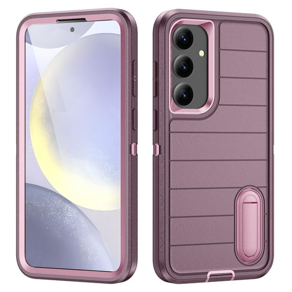 JTCASES for Samsung Galaxy S24 5G Case, Galaxy S24 Phone Case with Built in Kickstand, Shockproof/DropProof Military Grade Protective Cover for Galaxy S24 5G 6.2" 2024, Purple/Lightpink
