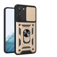thumbnail image 1 of JTCASES for Samsung Galaxy S24 Case with Sliding Lens Window Magnetic Car Mount Rotating Kickstand Hybird 3-layer Non-slipping Military-grade Protection Shell, Gold, 1 of 9